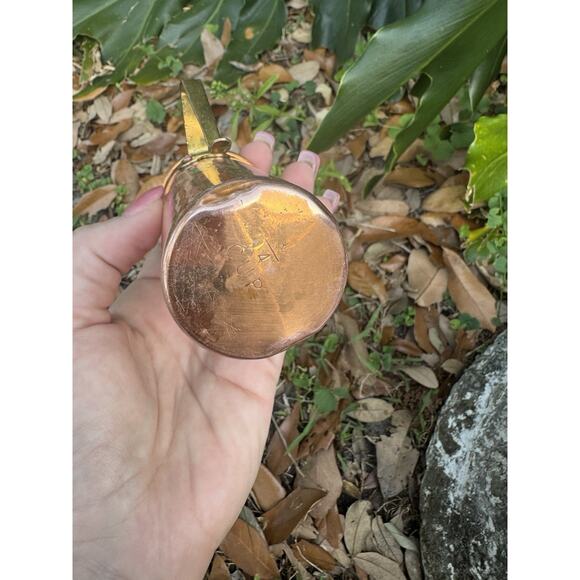 Vintage Copper Nesting Measuring Cups Brass Handle Made In Korea Set Of 4 - Picture 8 of 11